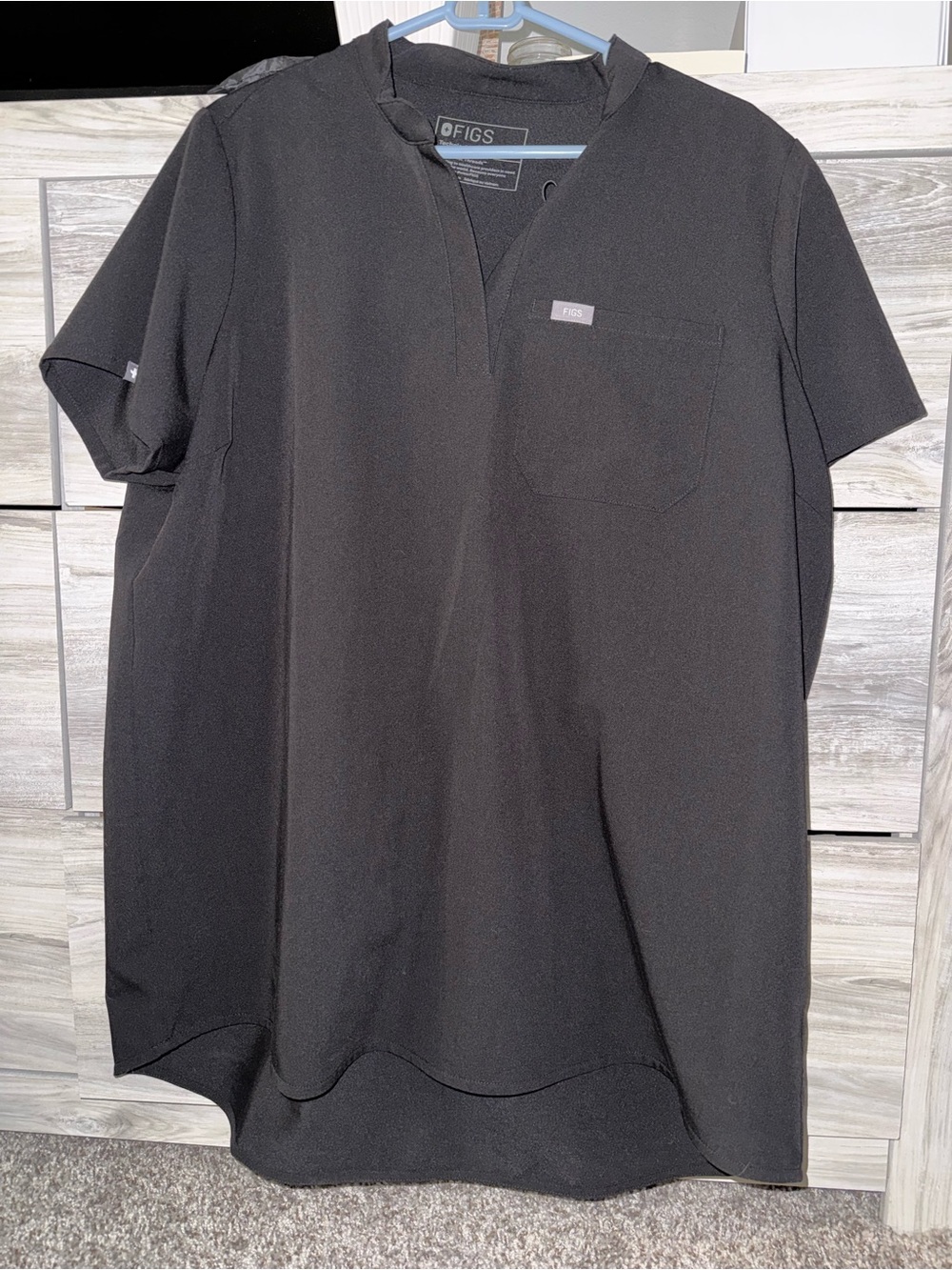 Figs Maternity Black Scrub Top